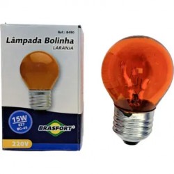 LAMP.BOLINHA BRASFORT 15X220V LARANJA PC 1