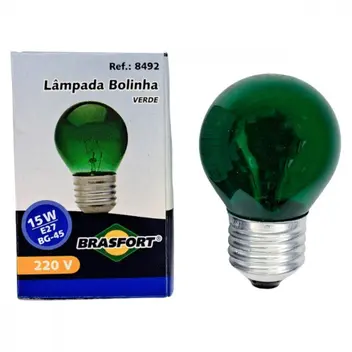 LAMP.BOLINHA BRASFORT 15X220V VERDE PC 1