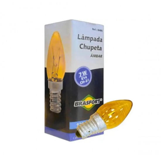 LAMP.CHUPETA BRASFORT 7 X 127V AMBAR PC 1