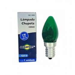 LAMP.CHUPETA BRASFORT 7 X 127V VERDE PC 1