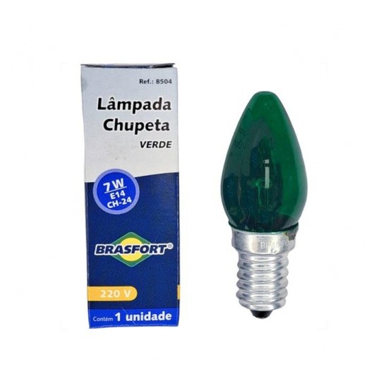 LAMP.CHUPETA BRASFORT 7 X 220V VERDE PC 1