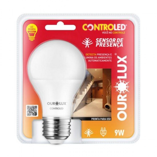 LAMP.CONTROLED OUROLUX 9,0W C/SENSOR 2700K 20515 PC 1