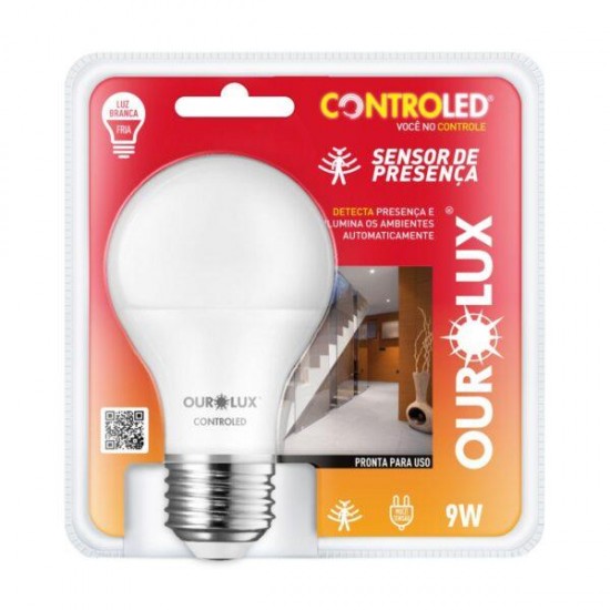 LAMP.CONTROLED OUROLUX 9,0W C/SENSOR 6500K 20510 PC 1