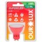 LAMP.DICROICA LED OUROLUX GU10 MR16 4,0W VERMELHO PC 1