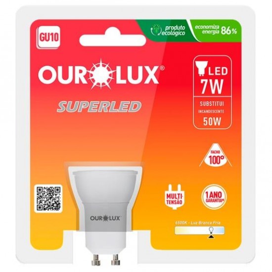 LAMP.DICROICA LED OUROLUX GU10 MR16 7,0W 2700K  PC 1