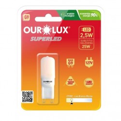 LAMP.HALOPIN OUROLUX LED G9 FOSCA 2,5W 2700K 127V PC 1