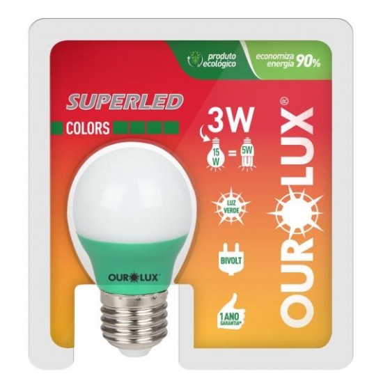 LAMP.LED COLOR S30 OUROLUX 3W VD PC 1