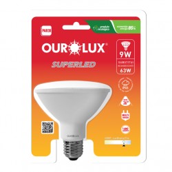 LAMP.PAR 30 LED OUROLUX 9,0W 6500K IP65 PC 1