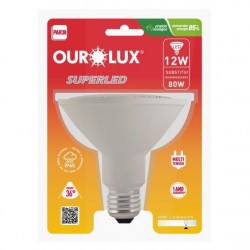 LAMP.PAR 38 LED OUROLUX 12W 6500K IP65 PC 1