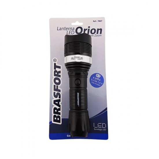 LANTERNA LED BRASFORT ORION C/ZOOM 7867 3AA PC 1