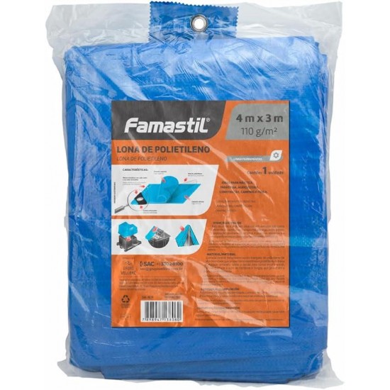LONA DE POLIETILENO AZUL 4 X 3 UN 1