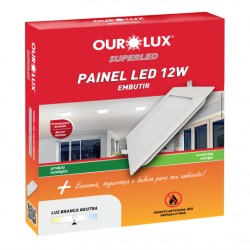 LUMIN LED ALUM OUROLUX EMB QUADRADO 12W 4000K  PC 1