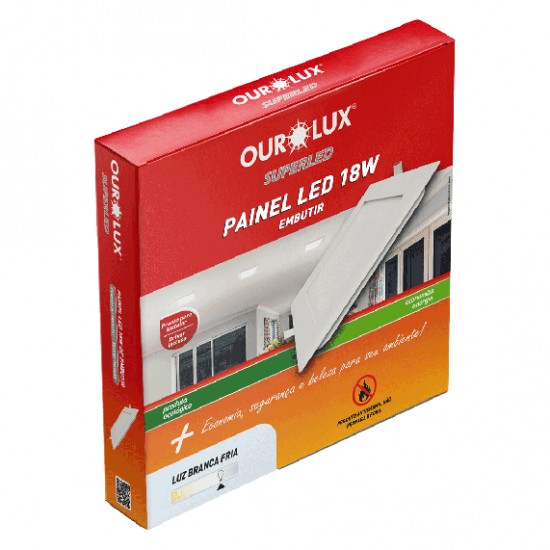 LUMIN LED ALUM OUROLUX EMB QUADRADO 18W 4000K PC 1