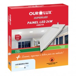 LUMIN LED ALUM OUROLUX EMB QUADRADO 24W 2700K PC 1