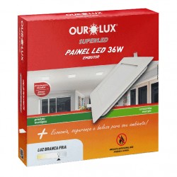 LUMIN LED ALUM OUROLUX EMB QUADRADO 36W 2700K PC 1