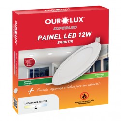 LUMIN LED ALUM OUROLUX EMB REDONDO 12W 4000K  PC 1