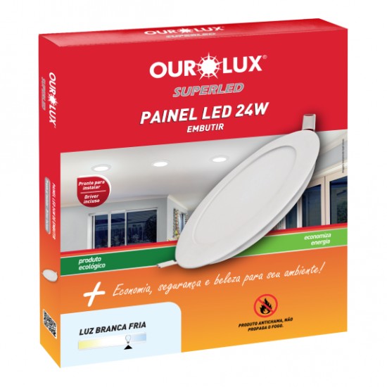 LUMIN LED ALUM OUROLUX EMB REDONDO 24W 6500K PC 1