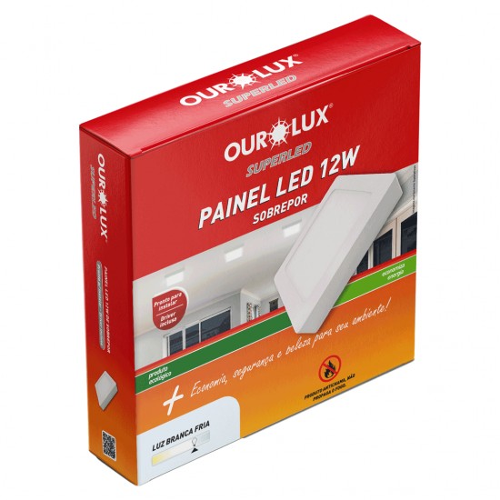 LUMIN LED ALUM OUROLUX SOB QUADRADO 12W 4000K  PC 1