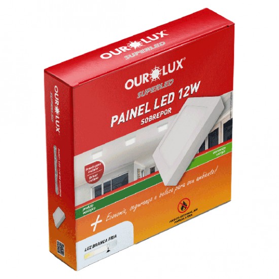 LUMIN LED ALUM OUROLUX SOB QUADRADO 12W 6500K PC 1