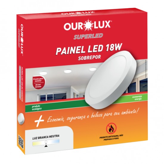 LUMIN LED ALUM OUROLUX SOB REDONDO 18W 4000K  PC 1