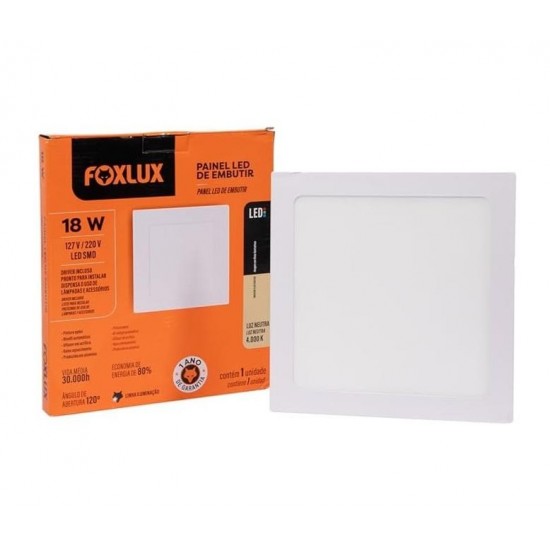LUMIN.LED FOXLUX EMB QUADRADO 18W 4000K 22CM PC 1