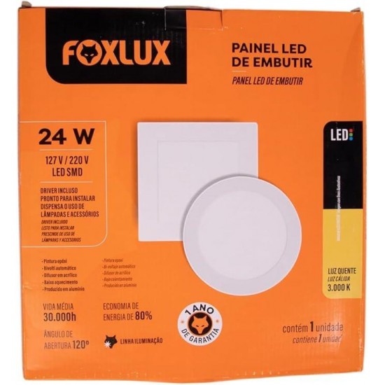 LUMIN.LED FOXLUX EMB REDONDO 24W 3000K 29,5 CM PC 1