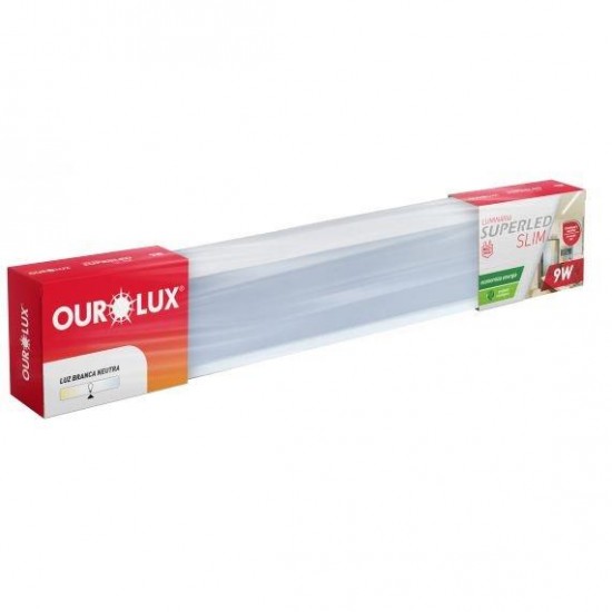 LUMIN.LED SLIM OUROLUX 09W BIV 4000K  30CM PC 1
