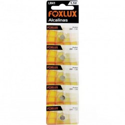 BATERIA FOXLUX ALCALINA 1,5V LR41 C/5 CART 1