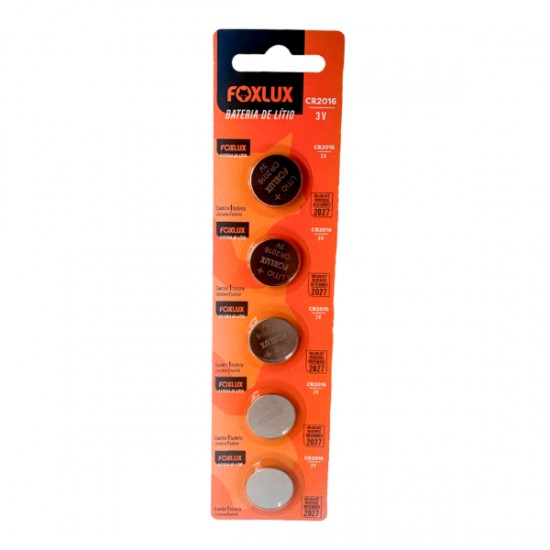 BATERIA FOXLUX LITHIUM 3V CR2016 BLISTER C/5PCS  CF 1
