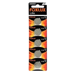 BATERIA FOXLUX LITHIUM 3V CR2032 BLISTER C/5PCS  CF 1