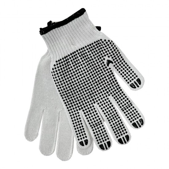 LUVA BRASFORT MALHA BRANCA PIG PRETA T8 - 7975 PAR 1