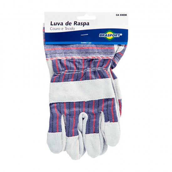 LUVA DE RASPA/TECIDO BRASFORT 8544 PAR 1
