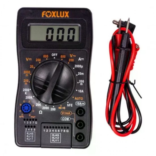 MULTIMETRO DIGITAL TESTADOR RJ45/RJ12/RJ11 FOXLUX PC 1