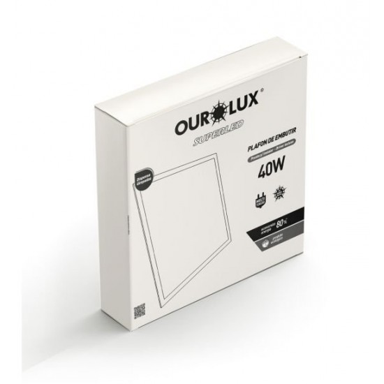PAINEL LED EMBUTIR OUROLUX 62X62 40W 4000K UN 1