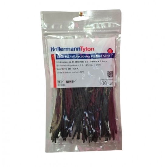 ABRACADEIRA HELLERMANN T 30R C/100 PTA  3,5 X 146 PCTE 1